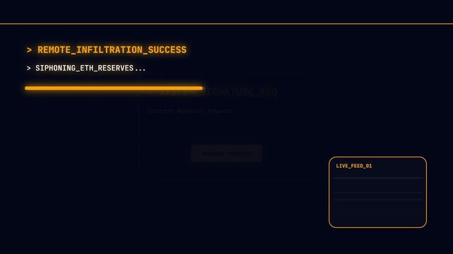Cybersecurity Ethereum Crypto Wallet Hack Animation, Futuristic Blockchain Infiltration HUD Interface, Remote Digital Asset Theft UI