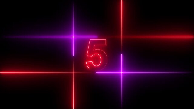 Glowing neon countdown digital clock animation, 10 to 0 second countdown digital clock timer icon .numbers from 0 to 10 countdown . Neon bright glowing countdown timer from 10 to 0.