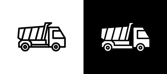 Dump Truck whiteblack icon © shelineline