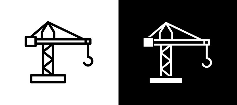 Crane whiteblack icon