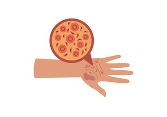 Hand Hygiene and Bacteria Contamination Illustration