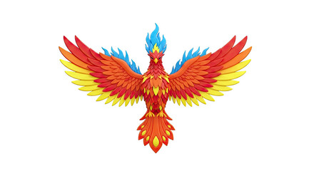 Obraz premium Colorful Phoenix with Fiery Plumage