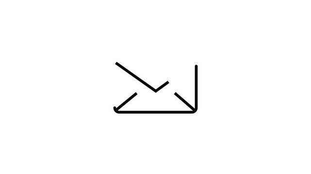 Inbox massage icon looped animation. mail box, notification, chatting message concept.