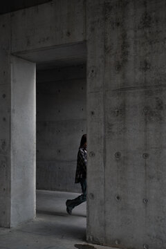 human in a tunnel