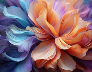 a macro floral abstraction showing flowing petal textures in motion harmonious blend