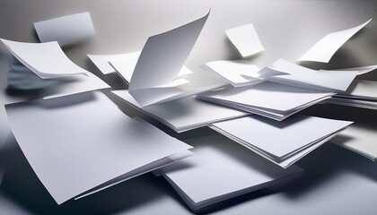 floating white papers create a dynamic modern backdrop perfect for adding your message or design to bring a fresh clean look to your creative project
