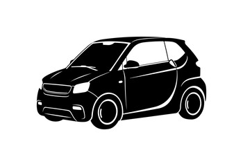 Obraz premium Modern Black Electric City Car Silhouette