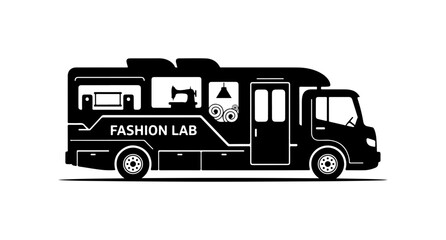 Fashion Lab Mobile Studio Vector Illustration