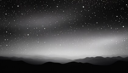 a white and black gradient monochrome grainy background mimicking the look of a star filled night sky with the grain representing distant stars create with ai