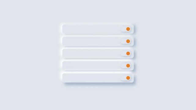 Neumorphic Toggle Switch Interface Animation with Orange Indicator