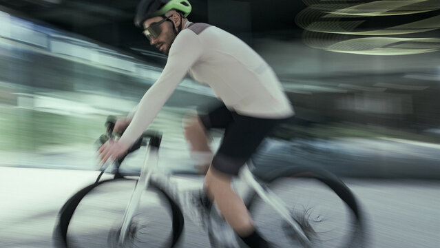 cyclist moving fast