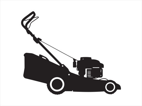 Lawn mower service icon logo isolated, Garden Equipment vector Illustration
