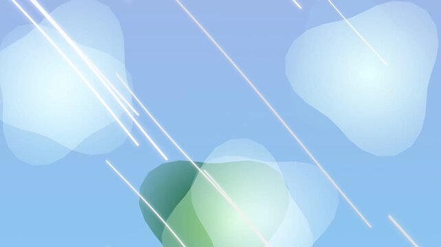 Abstract Geometric Composition: A minimalist artistic composition featuring fluid, amorphous shapes and clean, crisp linear elements that interweave in a soothing blue gradient.