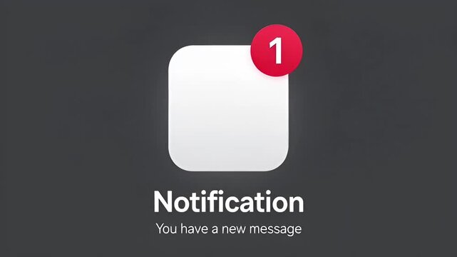 Illustration of a generic notification icon with the number one displayed on it