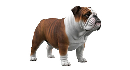 Obraz premium English Bulldog Standing with Brown and White Fur