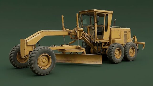 Yellow Road Grader for Ground Leveling and Surface Preparation in Construction and Infrastructure Projects