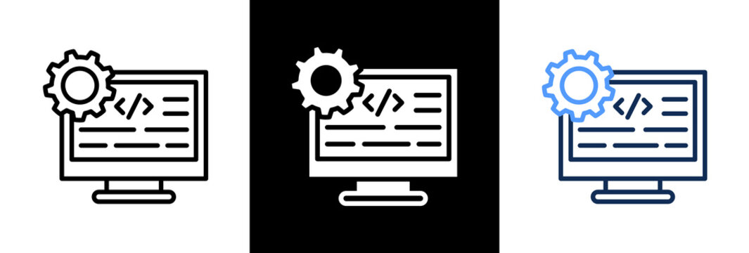 Website Coding triple icon