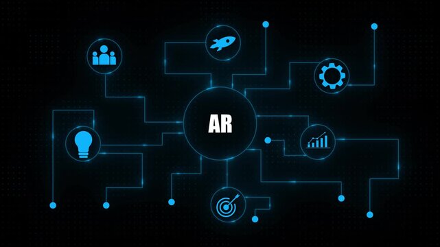 Augmented Reality Concept with and Circuitry on Dark Background technology innovation