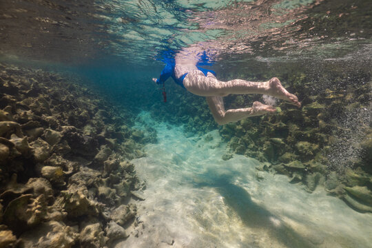 Swimming at Conch Seashell Island Anegada BVI on Caribbean Vacation