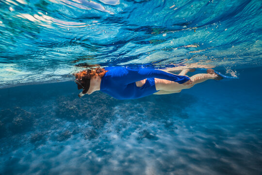 Snorkeling Exploring Caribbean Tropical Coral Reef