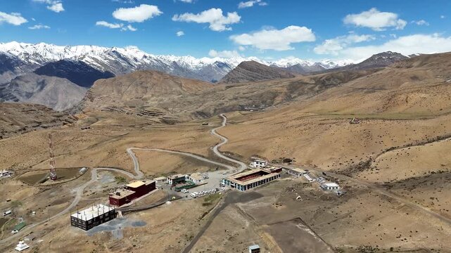 Remote High Altitude Settlement in Komic Spiti Valley India