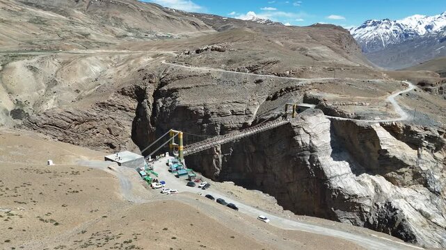 Engineering Marvel Chicham Bridge Between Steep Mountain Cliffs