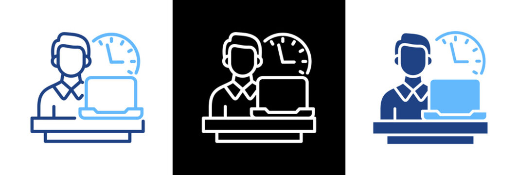 Work Hours triple icon