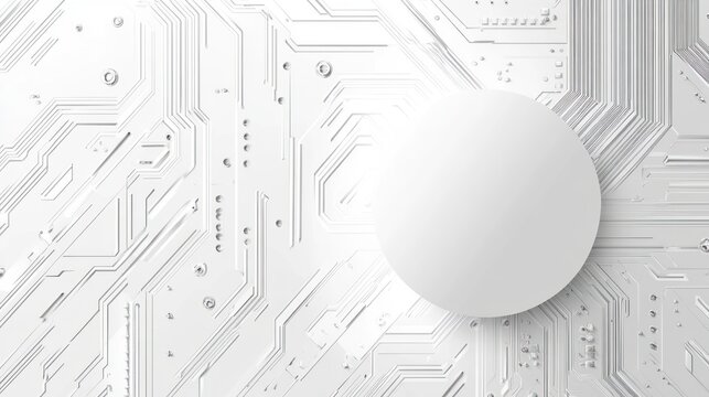 Abstract circuit board background with blank circle.