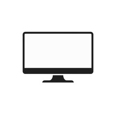 Fototapeta premium Minimalist black silhouette icon of computer monitor