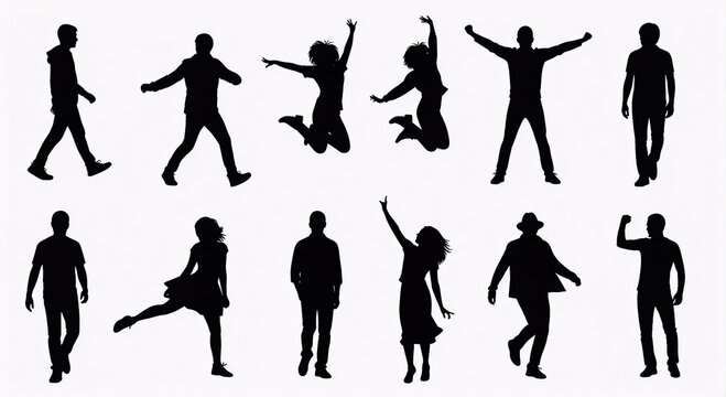 silhouettes of people