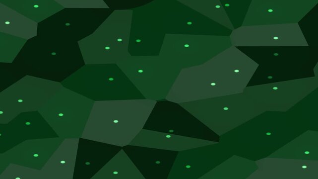 Abstract Green Voronoi Pattern with White Dots - Seamless Loop Background.