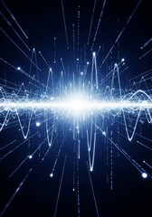 Fototapeta premium Abstract visualization of smart algorithms driving massive data networks for exponential technological growth, scalability, massive, computing