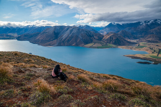 Woman taking in an epic view 