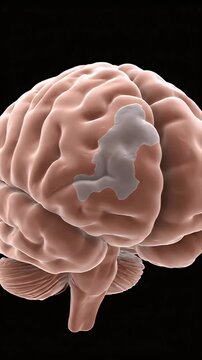 Realistic 3D Brain Anatomy With Highlighted Broca's Area For Speech Production And Language Processing Medical