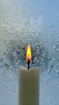 Frozen glass melts from burning candle №10