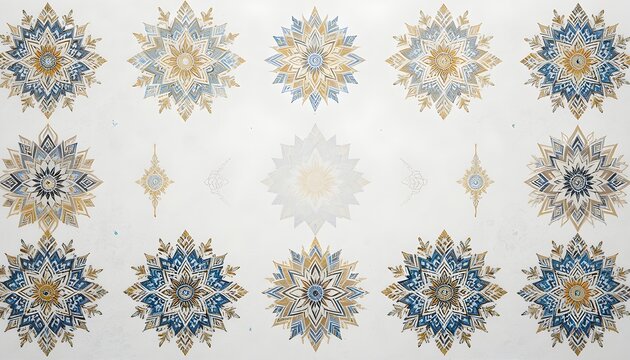 Decorative geometric pattern gamla with modern artistic design on white background