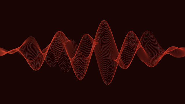 Abstract red digital waves