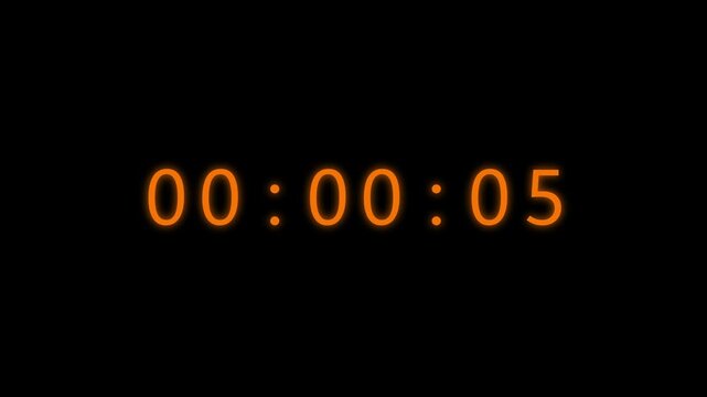 57 Second timer clock animation. Counting clock timer.  Counter, seconds, timer number.
