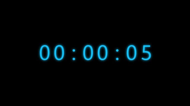 52 Second timer clock animation. Counting clock timer.  Counter, seconds, timer number.