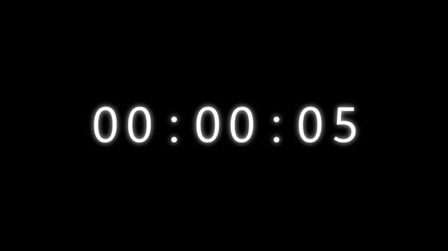 38 Second timer clock animation. Counting clock timer.  Counter, seconds, timer number.