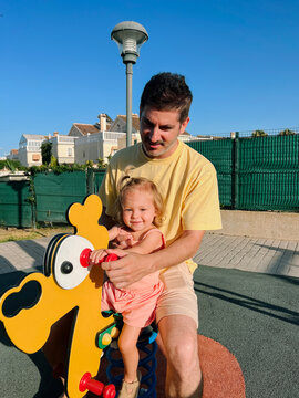 Smiling Uncle and Niece