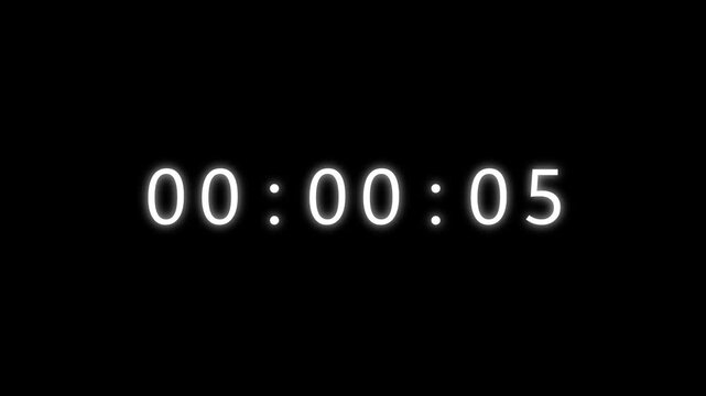 12 Second timer clock animation. Counting clock timer.  Counter, seconds, timer number.