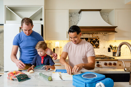 Dads Teach Son To Make Lunch