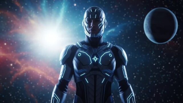 Futuristic Sci Fi Commander Cinematic Portrait