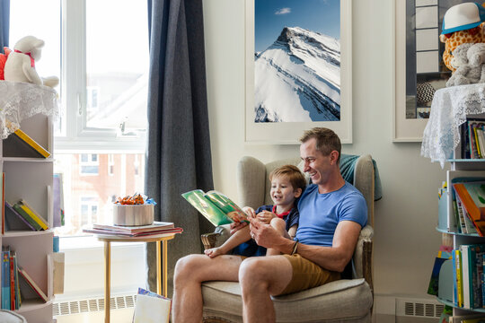 Father Reads To His Son