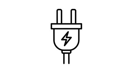 Obraz premium Electric Plug with Lightning Bolt Symbol.