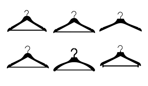 Clothes hanger icon set silhouette vector EPS 10