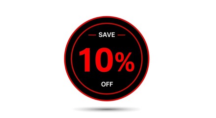 Save 10% Off: A bold circular design with the text SAVE 10% OFF, perfect for any promotion or special offer.