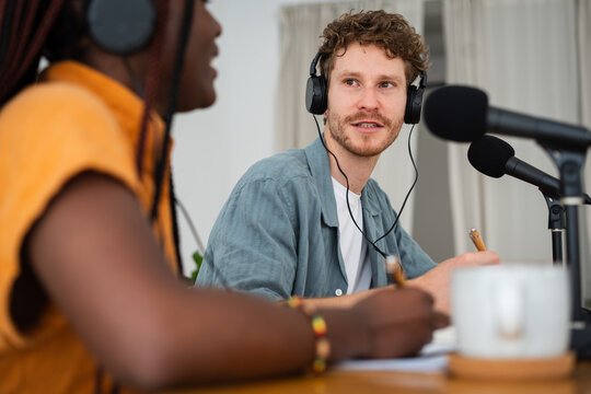 Friends Recording Podcast Together