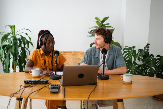 Colleagues Recording Podcast